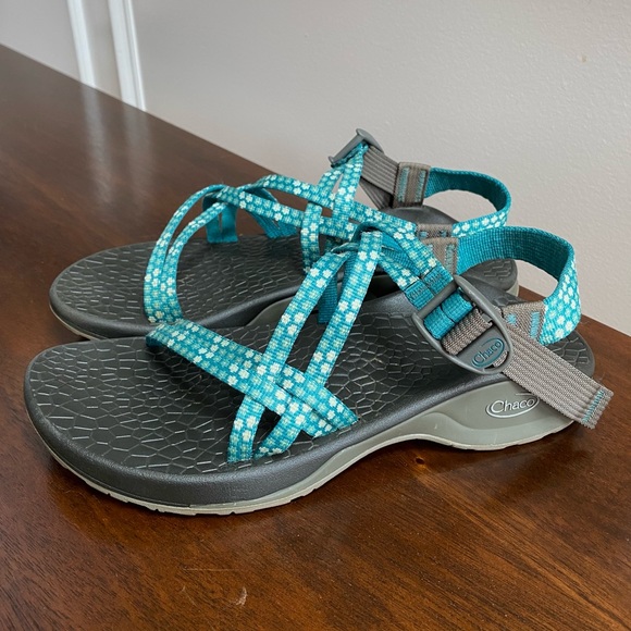 Chaco Shoes - Chaco Women's Updraft Ecotread X Sandal Teal Blue Daisy J105050 Shoe Size 8